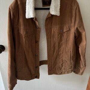 Sunrise Kingdom Men's Tan Sherpa-Lined Jacket (Small)